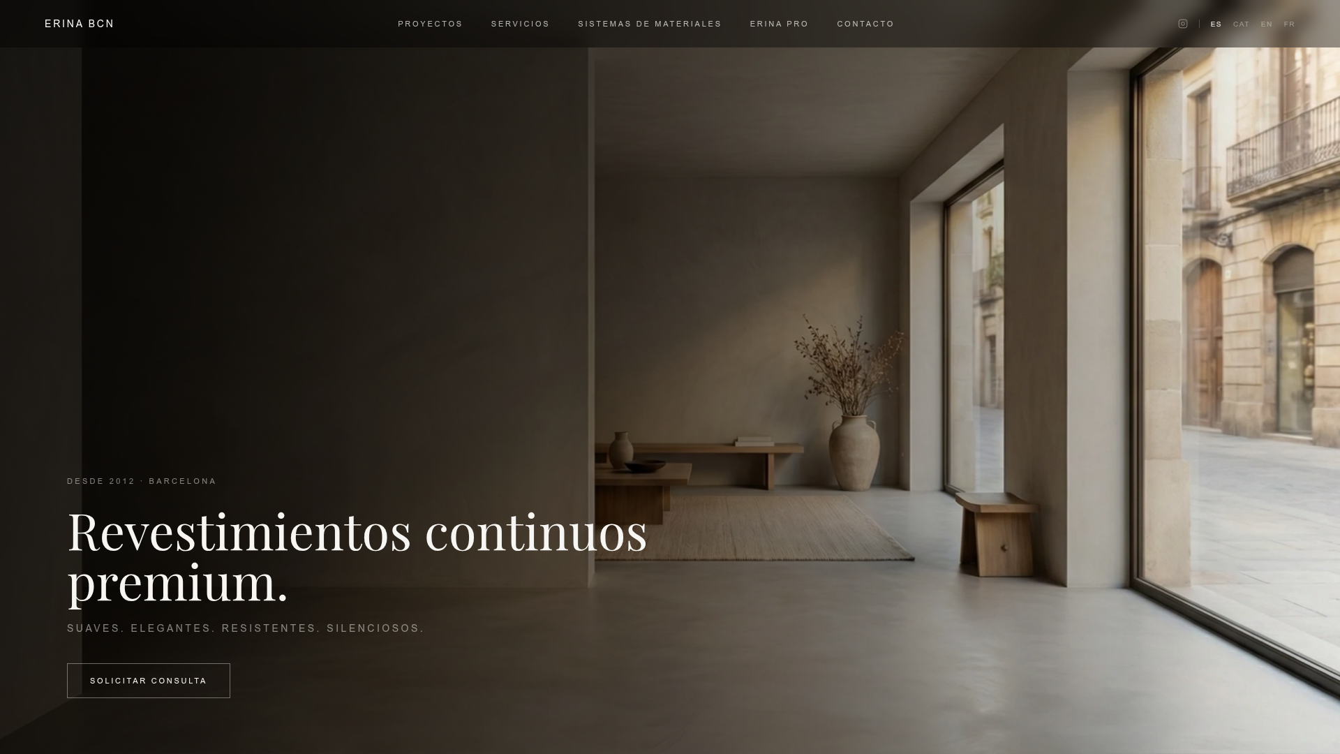 Erina BCN — Web · Presència de marca · Visualitzador d'IA integrat